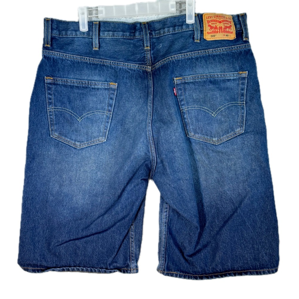 Levi's 569 Men's Shorts 40 Blue Denim High-Rise Loose Fit 5-Pocket - Picture 2 of 8